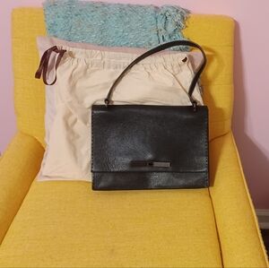 Elegant Black Leather Handbag Ted Baker